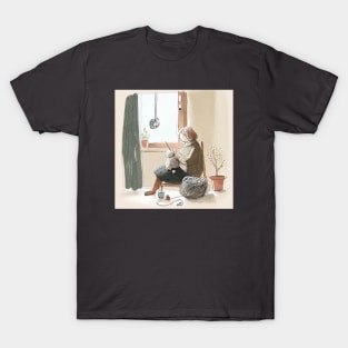 Woman Knitting at Home T-Shirt